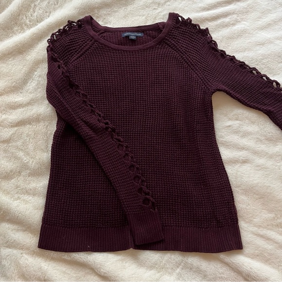 AMERICAN EAGLE Maroon sweater with arm cutouts - Picture 4 of 8